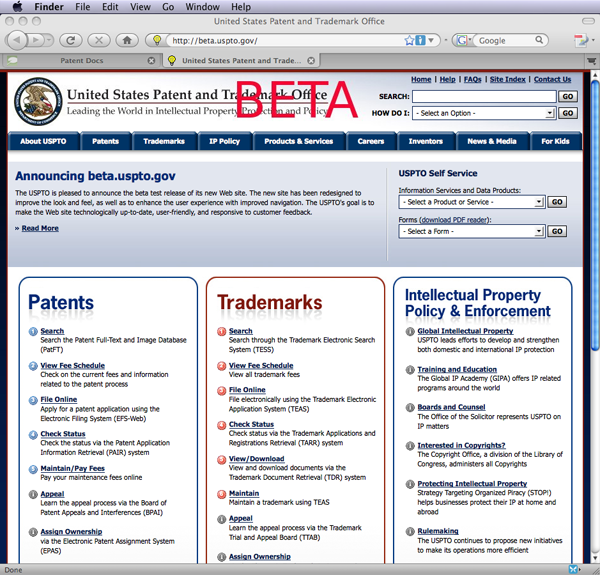 USPTO Beta Website