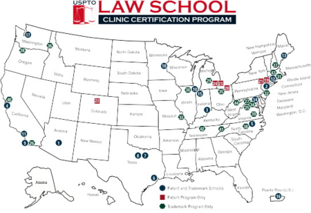 USPTO_Law_School_Clinical_Certification_Program_Participating_School_Map